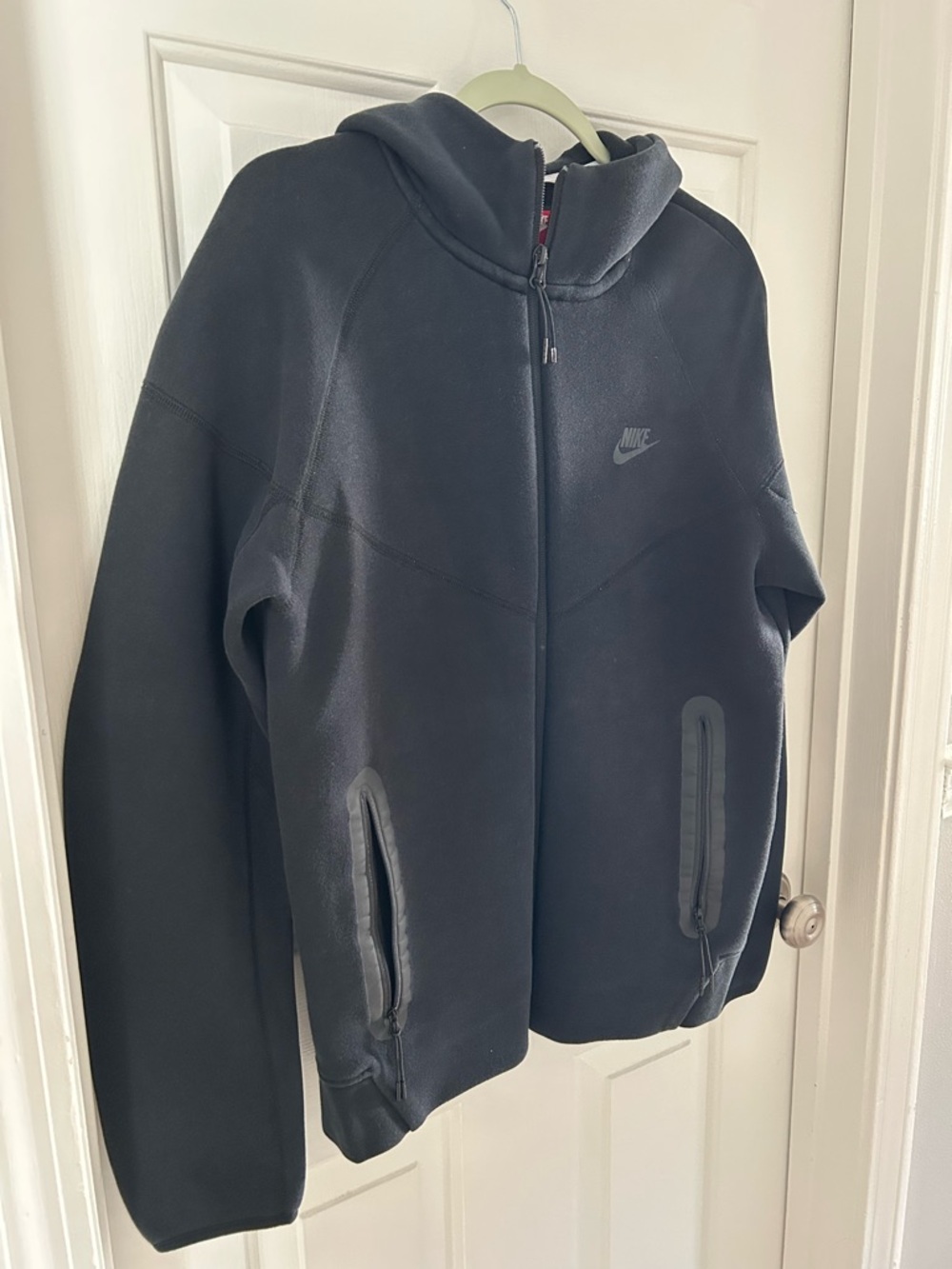 Nike Tech Black Zip-Up Hooded Fleece Jacket